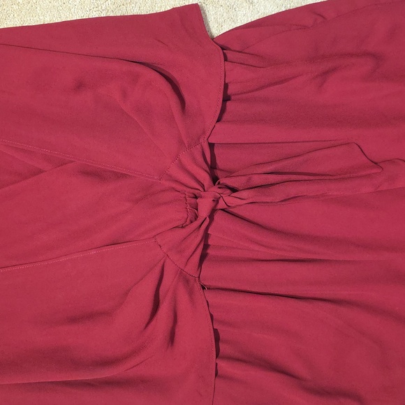 NWT Reitmans Deep Red Tie Front Midi Sundress - Picture 2 of 5